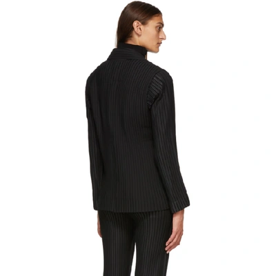 Shop Issey Miyake Black Tuxedo Pleats Blazer In 15 Black