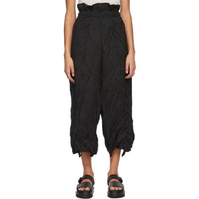 Shop Issey Miyake Black Tectorum Trousers In 15 Black