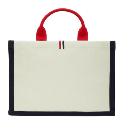 Shop Thom Browne Off-white Squared Tote In 114 Off Whi