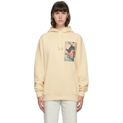 Shop Acne Studios Off-white Lydia Blakeley Dog Patch Hoodie In Warm White