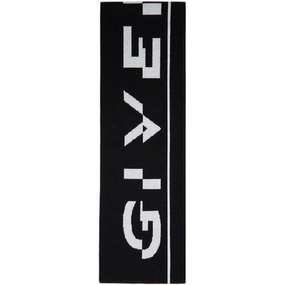 Shop Givenchy Black Football Scarf In 001 Black