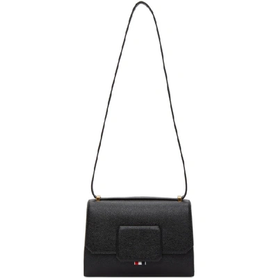 Shop Thom Browne Black Leather Box Bag In 001 Black