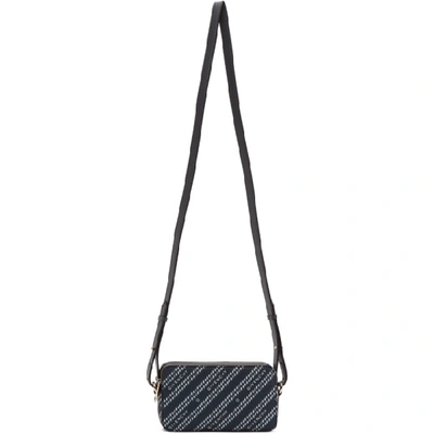 Shop Givenchy Blue Chain Printed Double Zip Pouch In 404 Oil Blu