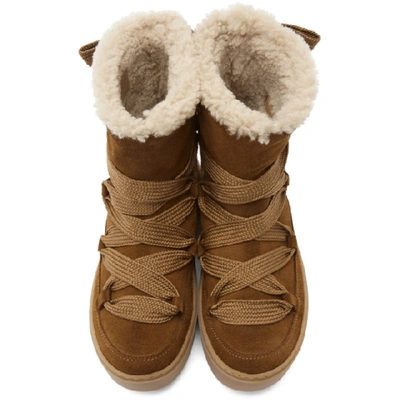 Shop See By Chloé Tan Shearling Charlee Boots In 506 Tabacco