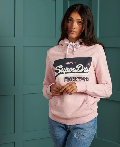 Shop Superdry Organic Cotton Original Pastel Hoodie In Pink