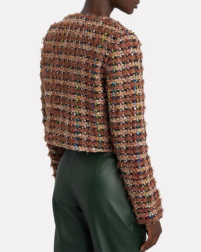 Shop Ronny Kobo Molly Cropped Bouclé Jacket In Multi