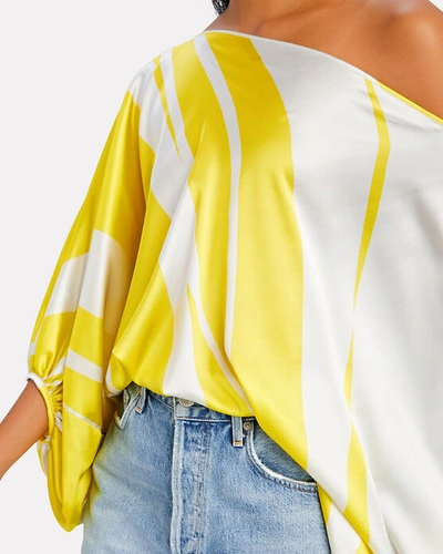 Shop Silvia Tcherassi Bellagio Off-the-shoulder Blouse In Yellow