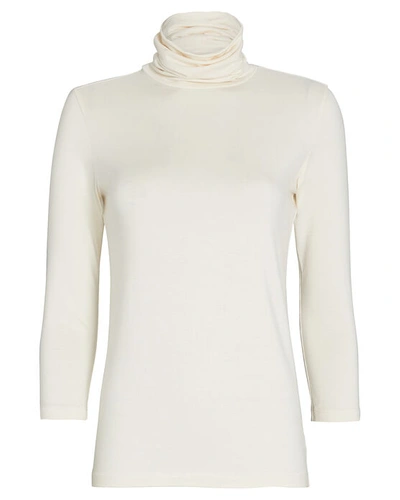 Shop L Agence Aja Jersey Turtleneck Top In Ivory