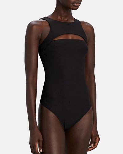 Shop Alix Nyc Floyd Sleeveless Cut-out Bodysuit In Black