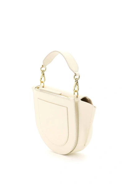Shop Wandler Mini Hortensia Saffiano Leather Bag In White,beige