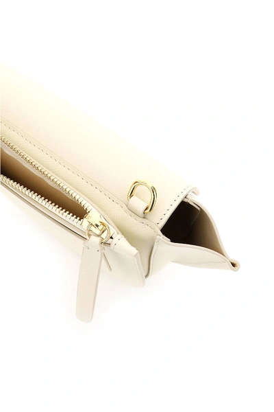 Shop Wandler Mini Hortensia Saffiano Leather Bag In White,beige