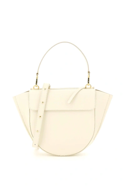 Shop Wandler Hortensia Medium Saffiano Leather Bag In White,beige
