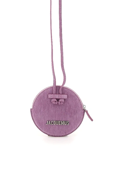 Shop Jacquemus Le Pitchou Round Pouch With Shoulder Strap In Purple