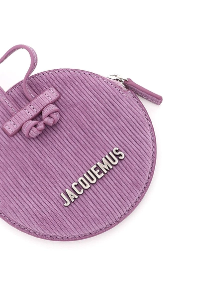 Shop Jacquemus Le Pitchou Round Pouch With Shoulder Strap In Purple