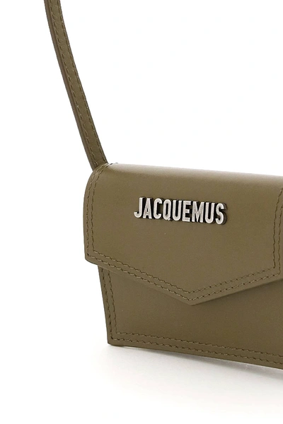 Shop Jacquemus Le Doors Azur Micro Crossbody Pouch In Khaki,green