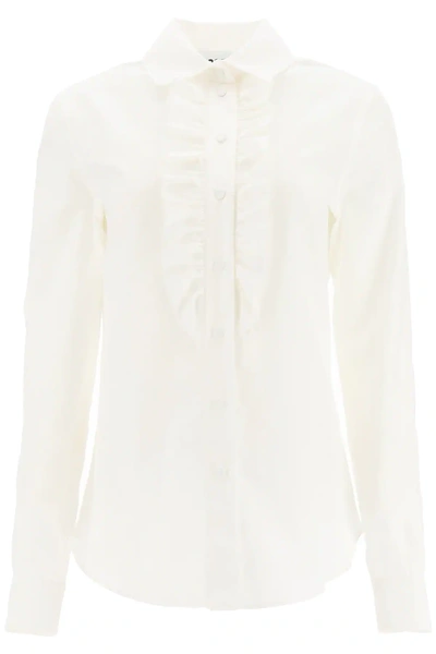 Shop Moschino Poplin Jacquard Shirt In White