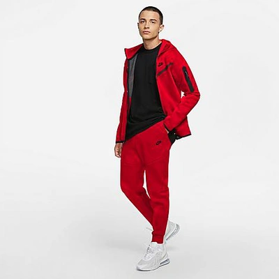 Shop Nike Tech Fleece Taped Jogger Pants In University Red/black