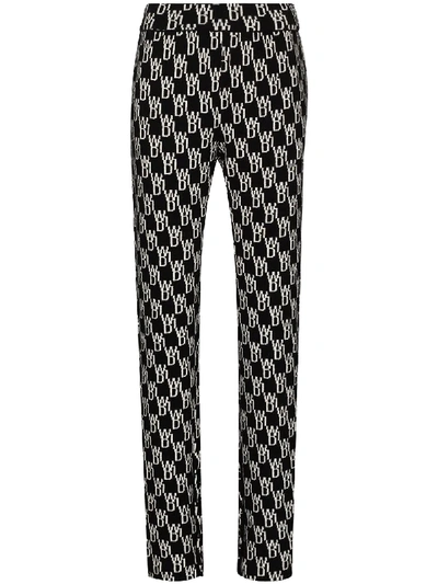 Shop We11 Done Monogram Knitted Trousers In Black