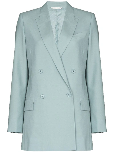 Shop Givenchy Oversize Double-breasted Blazer In Blue