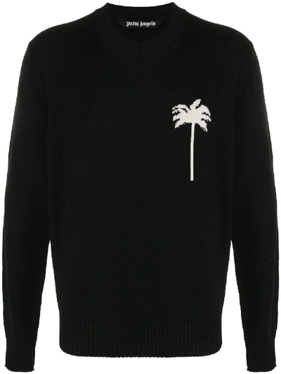 Shop Palm Angels Intarsia-knit Jumper In Black