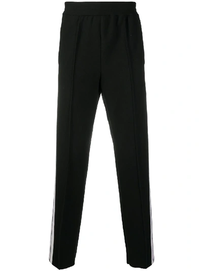 Shop Palm Angels Side-stripe Cashmere Track Pants In Black
