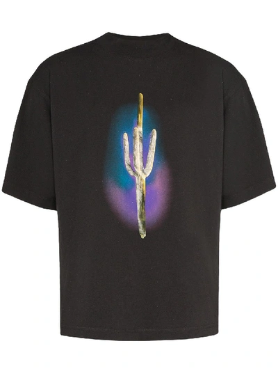 Shop Palm Angels Cactus Cotton T-shirt In Black