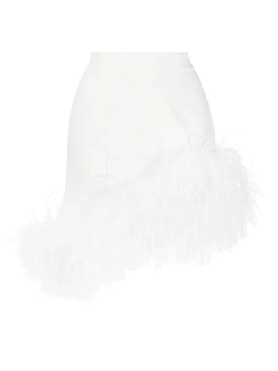 Shop 16arlington Vivien Feather-trimmed Mini Skirt In White