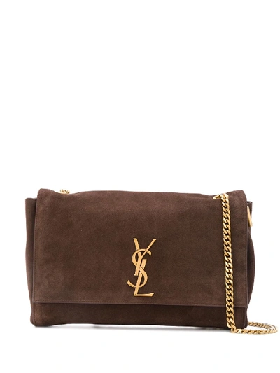 Shop Saint Laurent Medium Kate Shoulder Bag In Brown