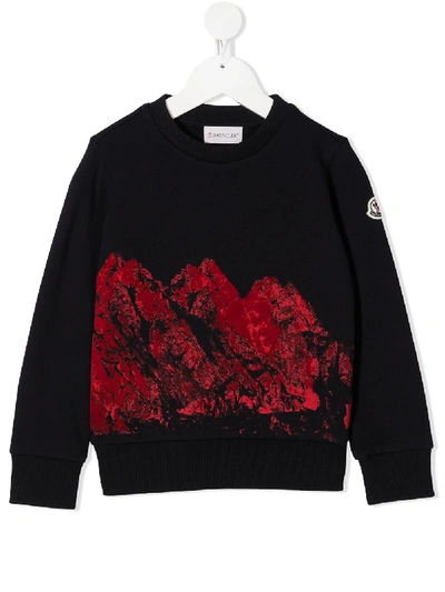 Shop Moncler Mountain-print Sweatshirt In Blue