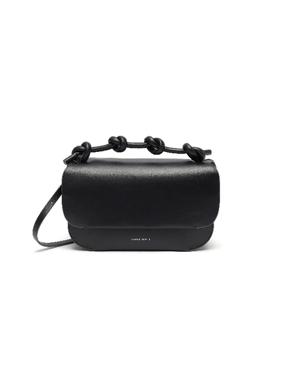 Shop Danse Lente 'lea' Knotted Top Handle Leather Crossbody Bag In Black