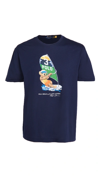 Shop Polo Ralph Lauren Polo Bear Wind Surf T-shirt In Navy