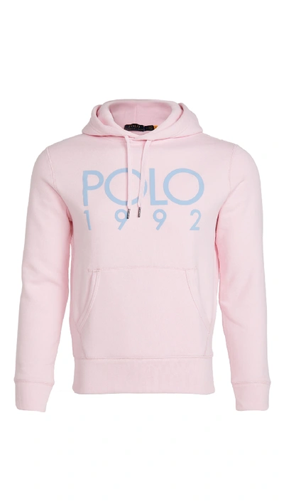 Shop Polo Ralph Lauren Long Sleeve Magic Fleece Hoodie In Bath Pink
