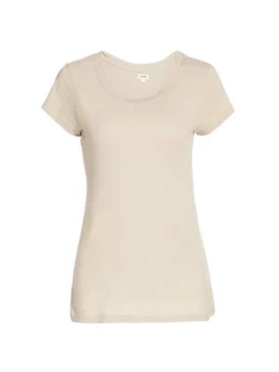 Shop L Agence Women's Cory High-low Tee In Biscuit