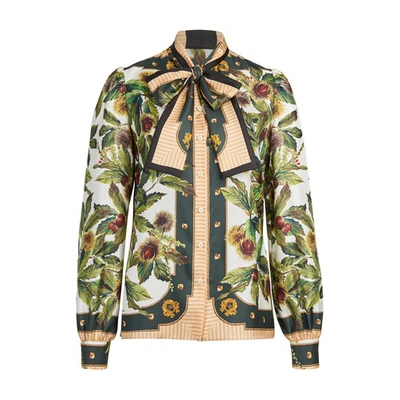 Shop Dolce & Gabbana Flower Printed Shirt In F Bianco