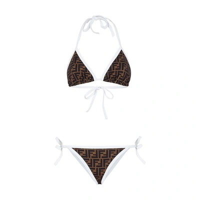 Shop Fendi Lycra® Bikini In Blanc