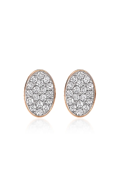 Shop Ginette Ny Women's Sequin 18k Rose Gold Diamond Earrings In Pink