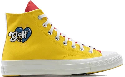 Pre-owned Converse  Chuck Taylor All-star 70s Hi Golf Wang Tripanel In Blue/yellow-red