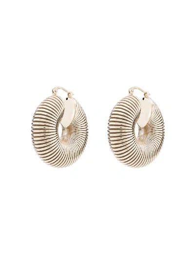 Shop Jil Sander Snail Wide-hoop Earrings In Metallic