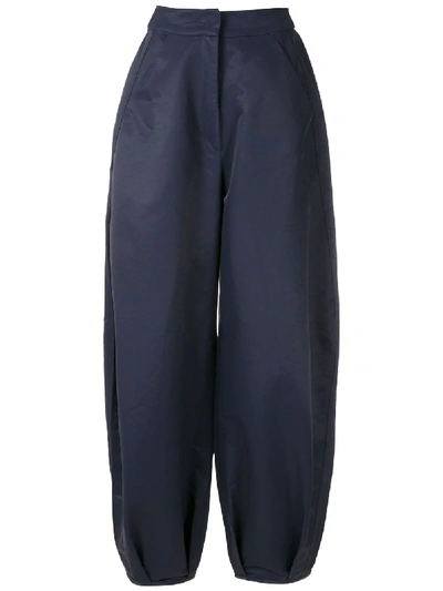 Shop Aluf Ceci Cropped Wide-leg Trousers In Blue