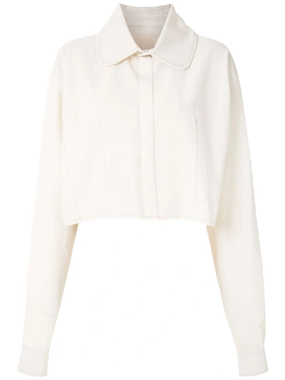Shop Aluf Cedro Cropped Shirt In Neutrals