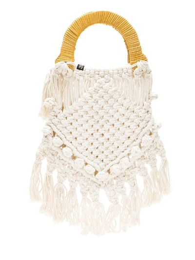 Shop Nannacay Lotus Crochet Bag In Neutrals