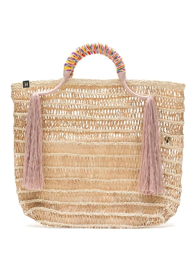 Shop Nannacay Rattan Zana Bag In Neutrals