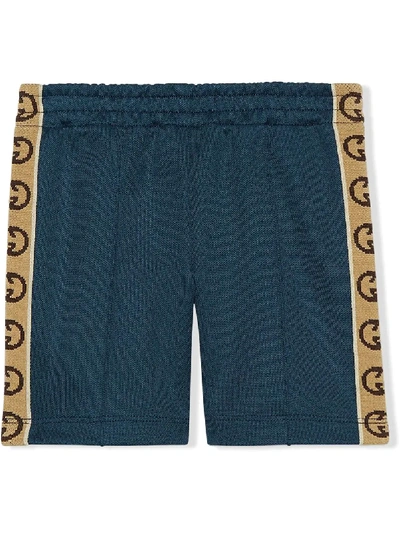 Shop Gucci Interlocking G Technical Jersey Trousers In Blue