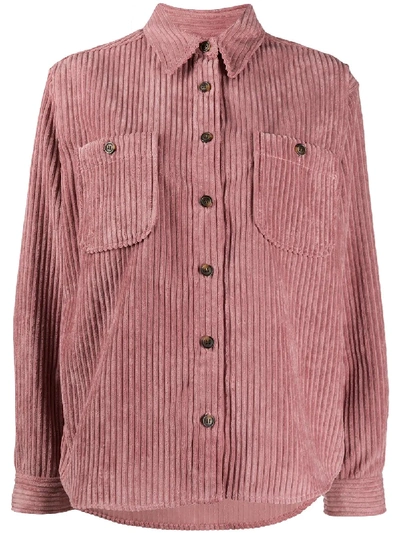Shop Isabel Marant Étoile Corduroy Button Shirt In Pink