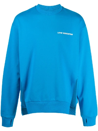 Shop Honey Fucking Dijon 'love Sensation' Sweatshirt In Blue