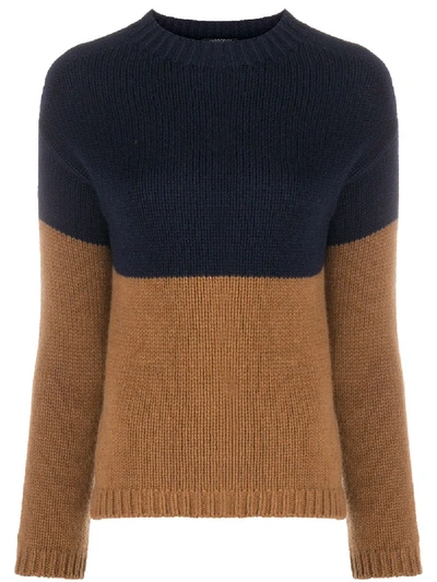 Shop Aragona Two-tone Jumper In Brown