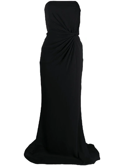 Shop 16arlington Fitted Twist-detail Gown In Black
