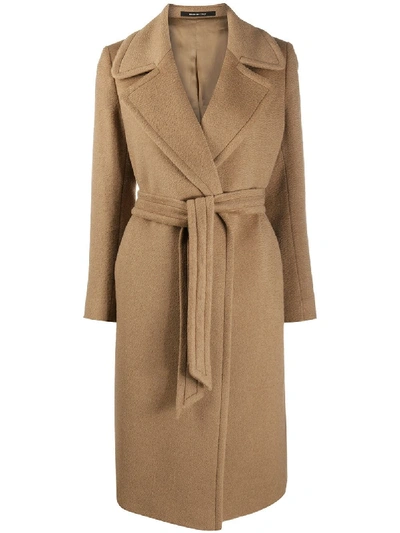 Shop Tagliatore Molly Belted Mid-length Coat In Brown