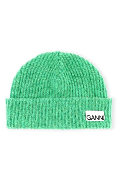 Shop Ganni Recycled Wool Blend Hat In Foliage Green