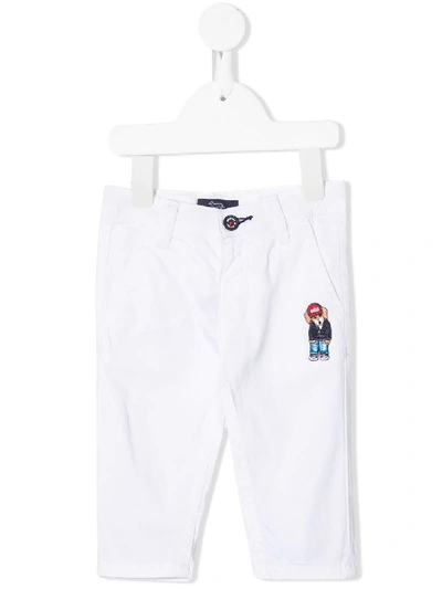 Shop Harmont & Blaine Junior Logo Patch Trousers In White